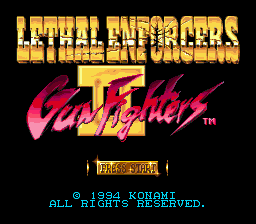 Lethal Enforcers II - Gun Fighters (USA) Title Screen
